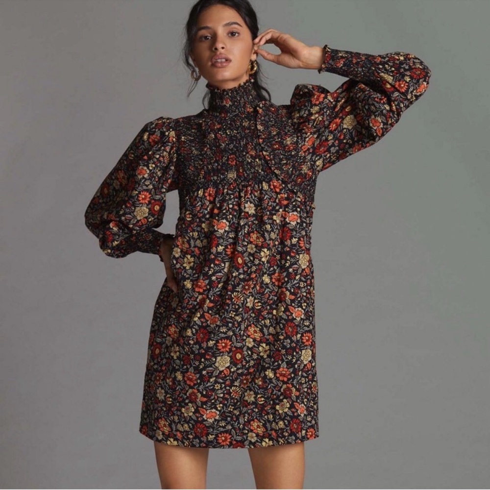 Plenty by Tracey Reece floral mock neck mini dress NWT